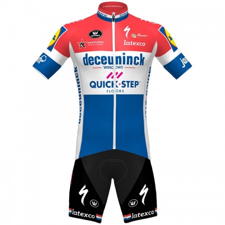Completo Maglia + Pantaloncino con bretelle 2020 Quick-Step Floors Paesi Bassi Campioni N001